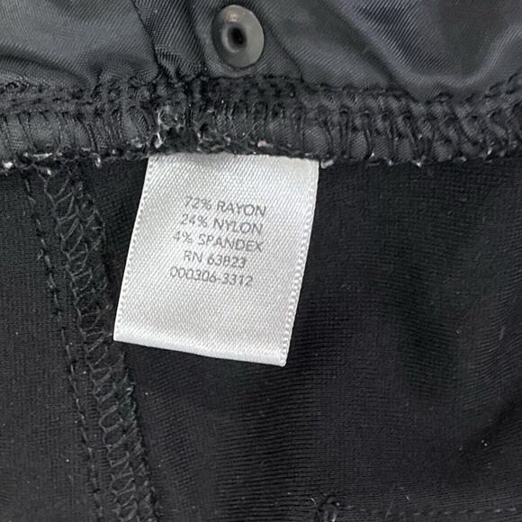 Office Goth Ponte Knit Pants Womens Size 14 Black Subtle Print Stretch Ankle - Picture 6 of 7